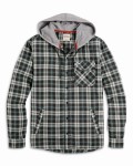 Santee Flannel Hoody: 535 - Forest/Carbon Camp Plaid