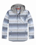 Santee Flannel Hoody: 526 - Navy/Storm/Steel Blue Stripe