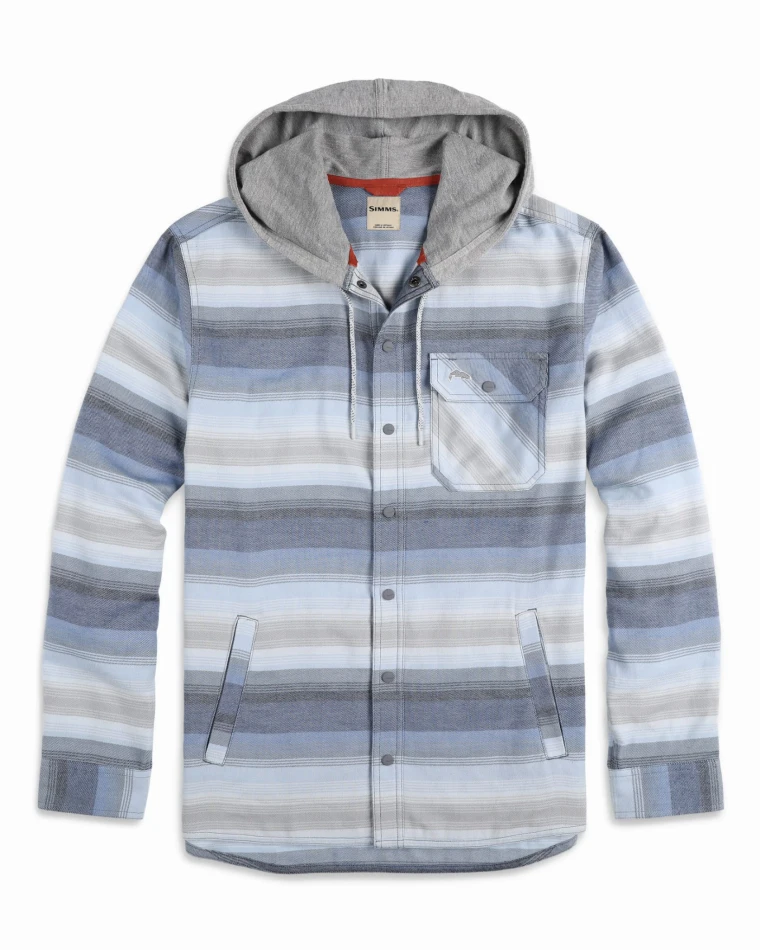 Santee Flannel Hoody: 526 - Navy/Storm/Steel Blue Stripe