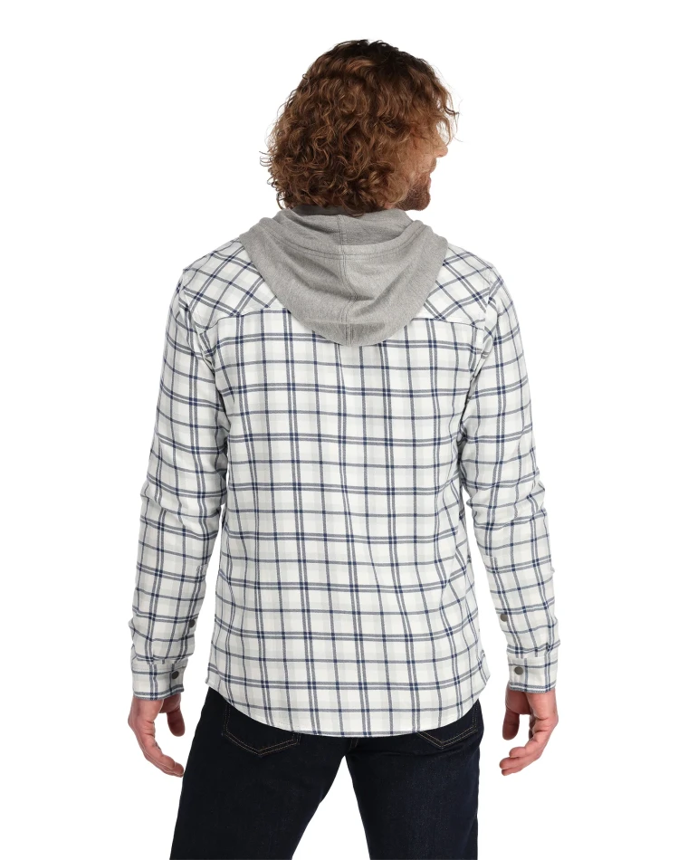 Santee Flannel Hoody: Navy/Sterling Camp Plaid