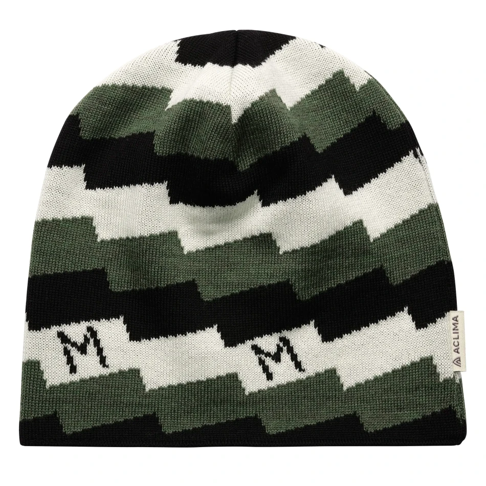 Aclima Lars Monsen Beanie, kolor: 347 - Jet Black/Nature/Olive Night