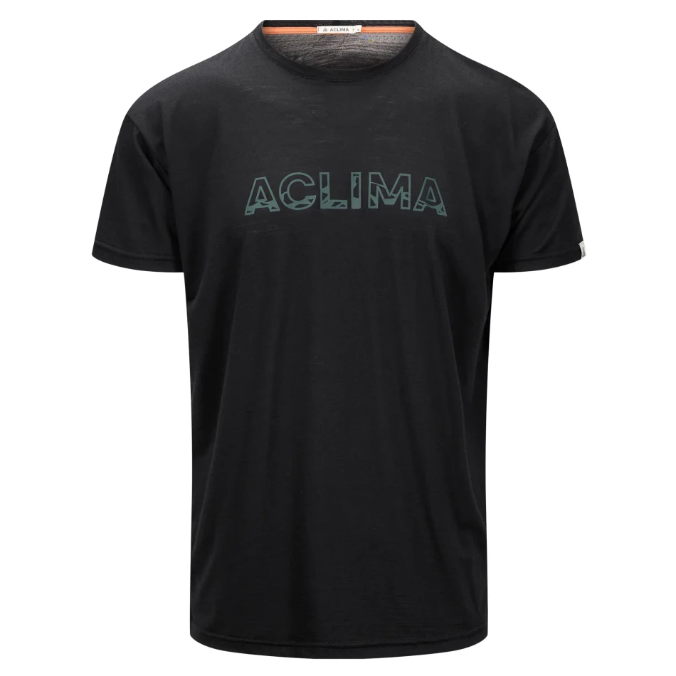 Aclima LightWool 140 Classic Tee Logo M's, kolor: 123 - Jet Black