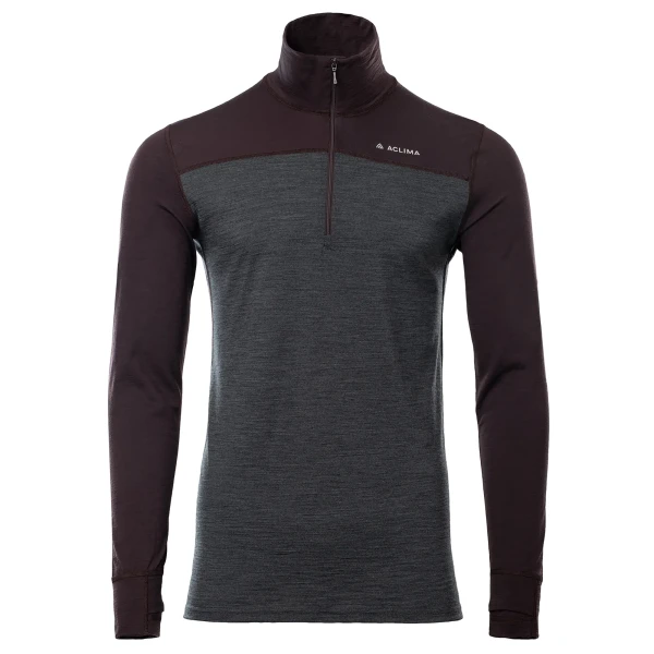 Aclima LightWool 180 Polo w/ zip M's, kolor: 418 - Chocolate Plum/Marengo