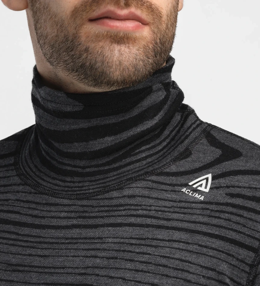 Aclima WarmWool Roll Neck M, kolor: 422 - Black Motion