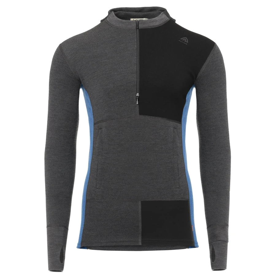 Aclima WarmWool Hoodsweater w/zip M, kolor: 401 - Marengo/Jet Black/Corsair