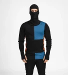 Aclima WarmWool Hoodsweater w/zip M, kolor: 429 - Jet Black/Corsair/Gold Flame