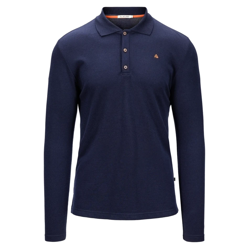 Aclima LeisureWool Pique Shirt LS, kolor: 232 - Navy Blazer