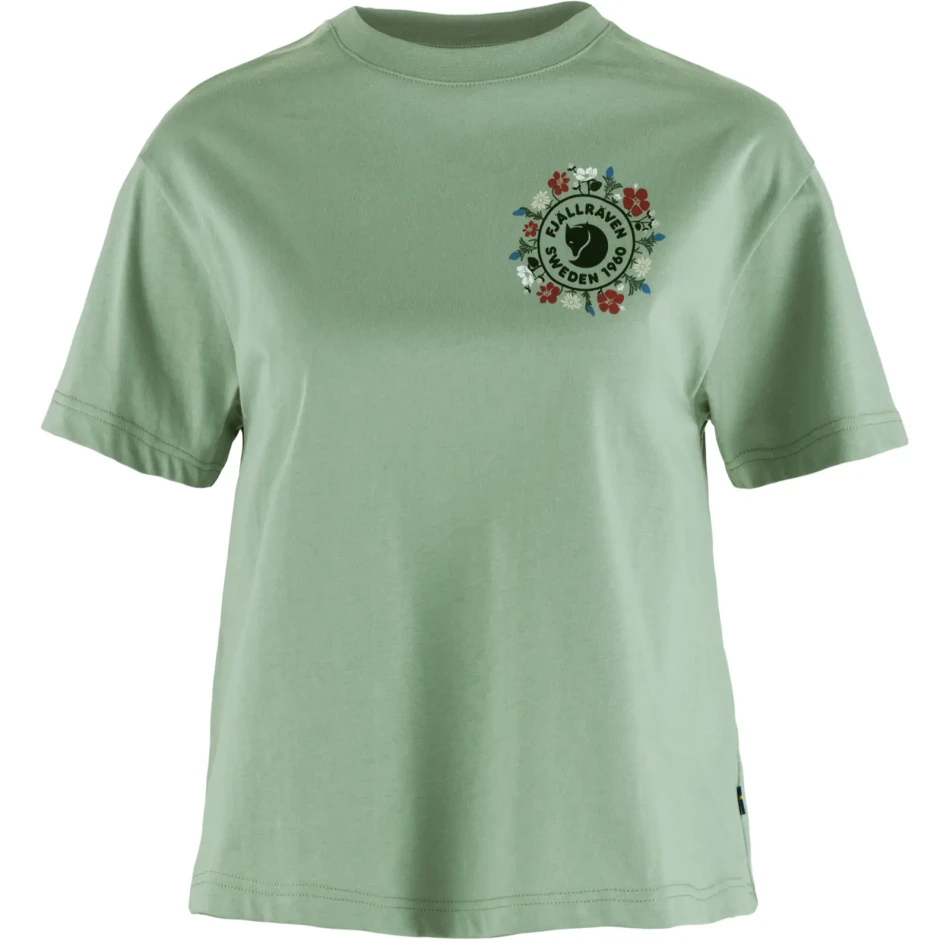 Fjallraven Fjallblomster Logo T-shirt W, kolor: 674 - Misty Green