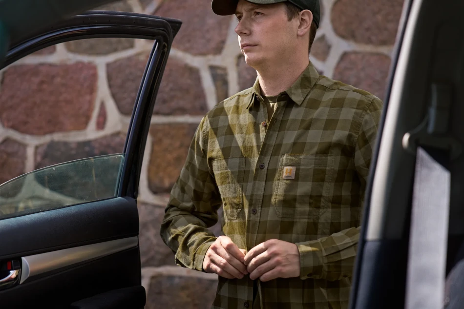 Harkila Scandinavian L/S Shirt, kolor: Dark Olive Check