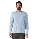 M's Long Sleeved Capilene Cool Daily Graphic Shirt, kolor: FTFL - Fitz Roy Trout: Fleck Blue