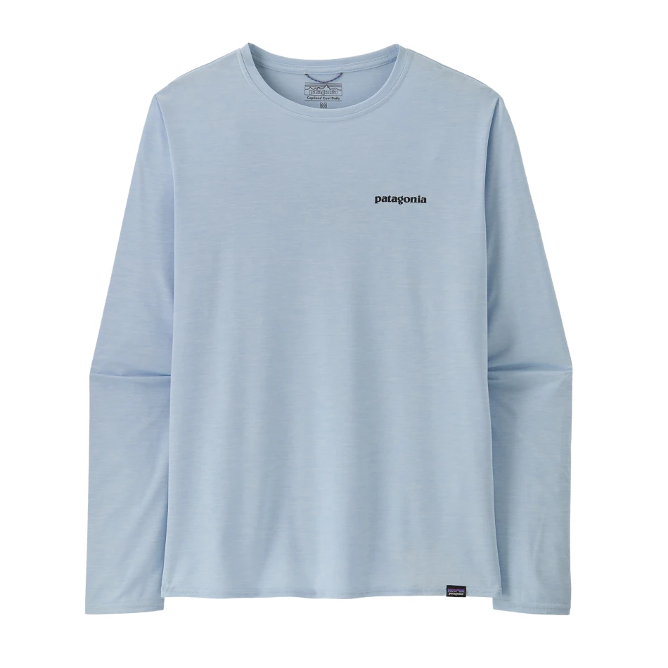 M's Long Sleeved Capilene Cool Daily Graphic Shirt, kolor: FTFL - Fitz Roy Trout: Fleck Blue