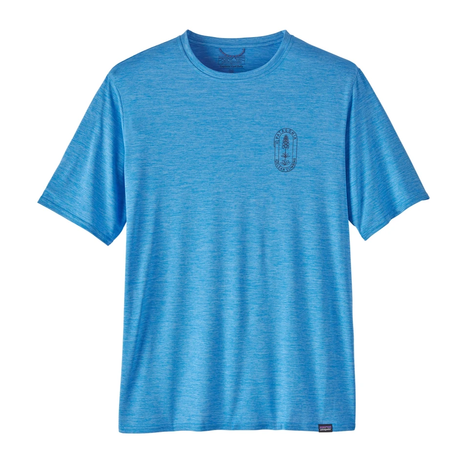 M's Cap Cool Daily Graphic Shirt Lands, kolor: Chouinard Crest: Vessel Blue  X-Dye