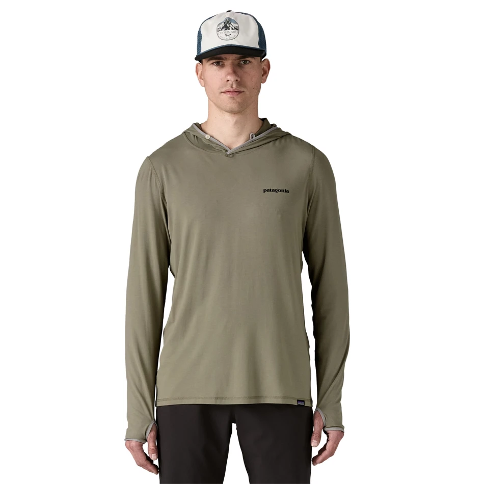 Men's Tropic Comfort Natural Graphic Sun Hoody, kolor: Fitz Roy Trout: River Rock Green