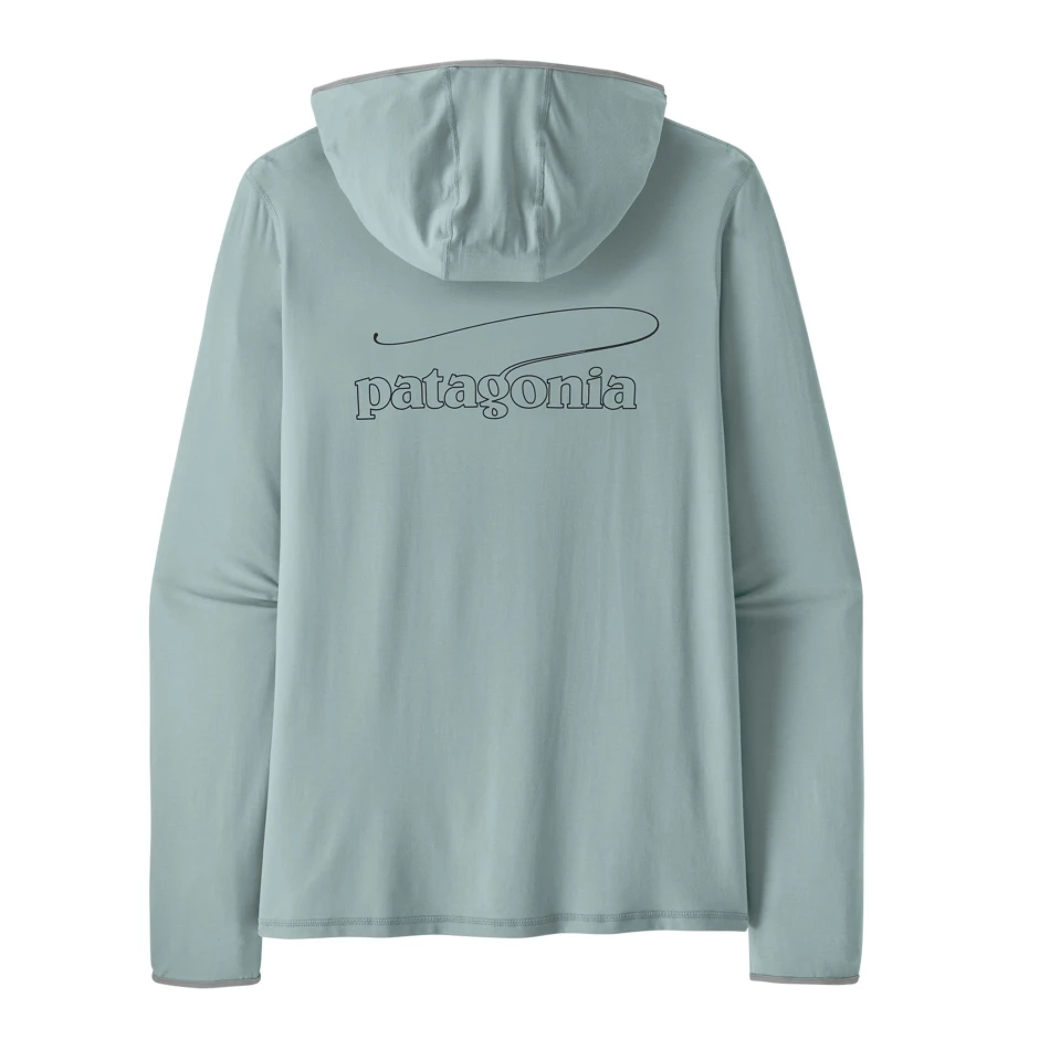Men's Tropic Comfort Natural Graphic Sun Hoody, kolor: Casting Logo: Thermal Blue