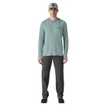 Men's Tropic Comfort Natural Graphic Sun Hoody, kolor: Casting Logo: Thermal Blue