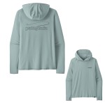 Men's Tropic Comfort Natural Graphic Sun Hoody, kolor: Casting Logo: Thermal Blue