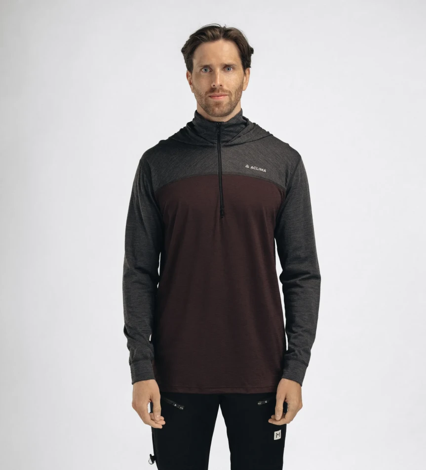 Aclima LightWool 180 Hoodie M, kolor: 418 - Chocolate Plum/Marengo
