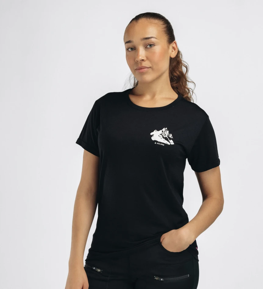 Aclima LightWool 140 Classic Tee Mountain W, kolor: 123 - Jet Black