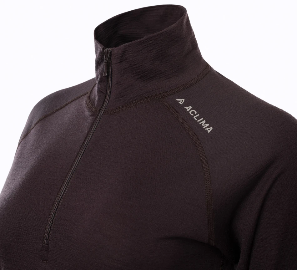 Aclima LightWool 180 Polo w/zip W, kolor: 414 - Chocolate Plum