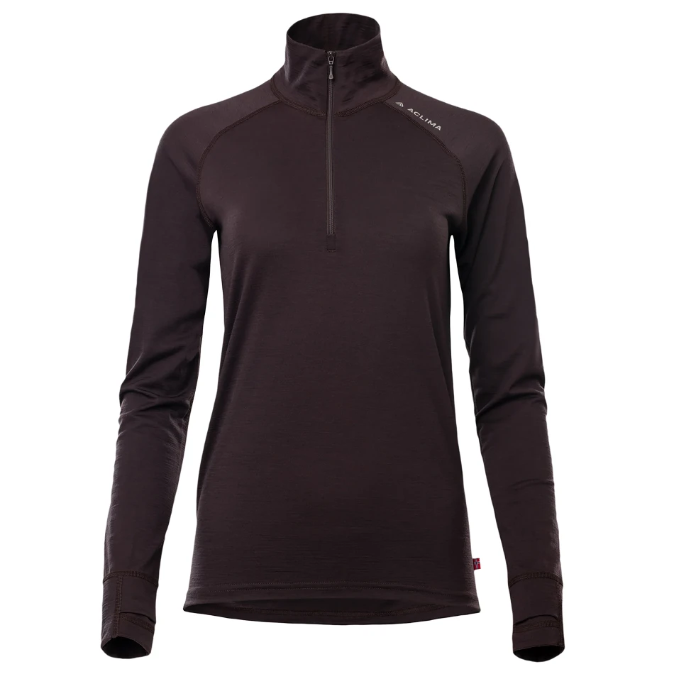 Aclima LightWool 180 Polo w/zip W, kolor: 414 - Chocolate Plum