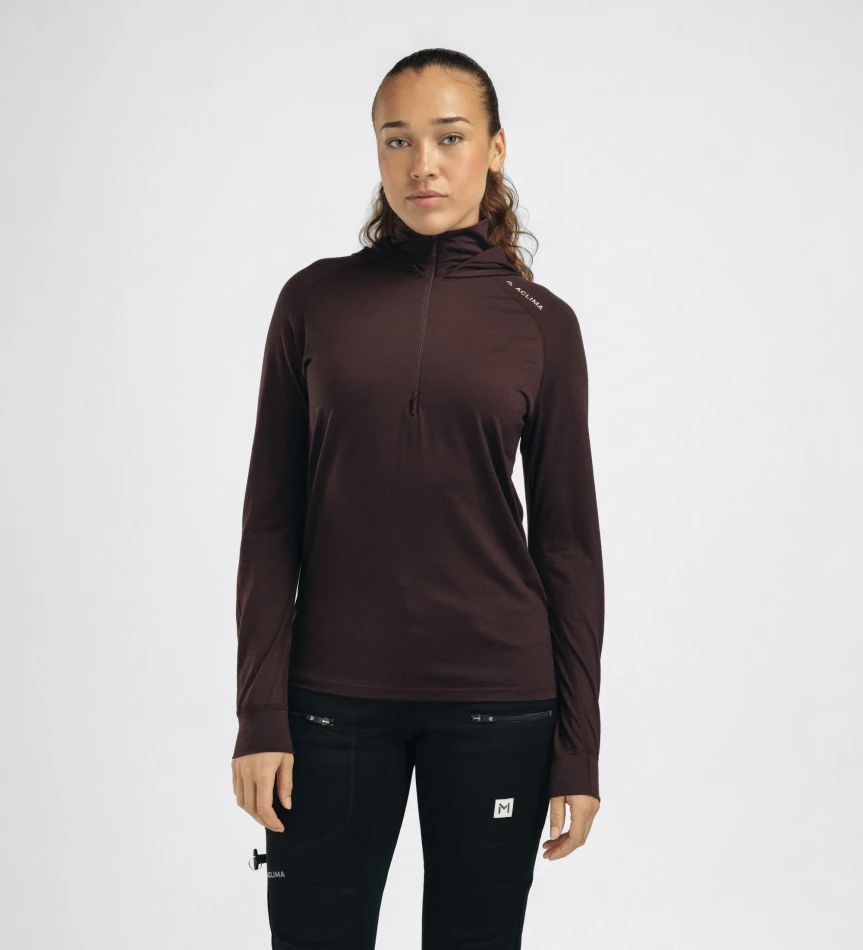 Aclima LightWool 180 Hoodie W, kolor: 414 - Chocolate Plum