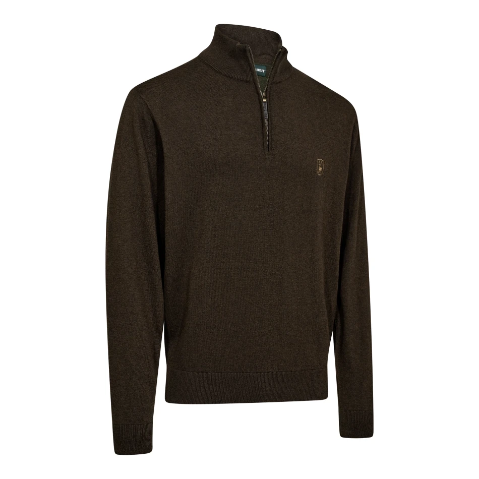 Harrington 1/2 Zip Knit, kolor: 591 - Brown Melange