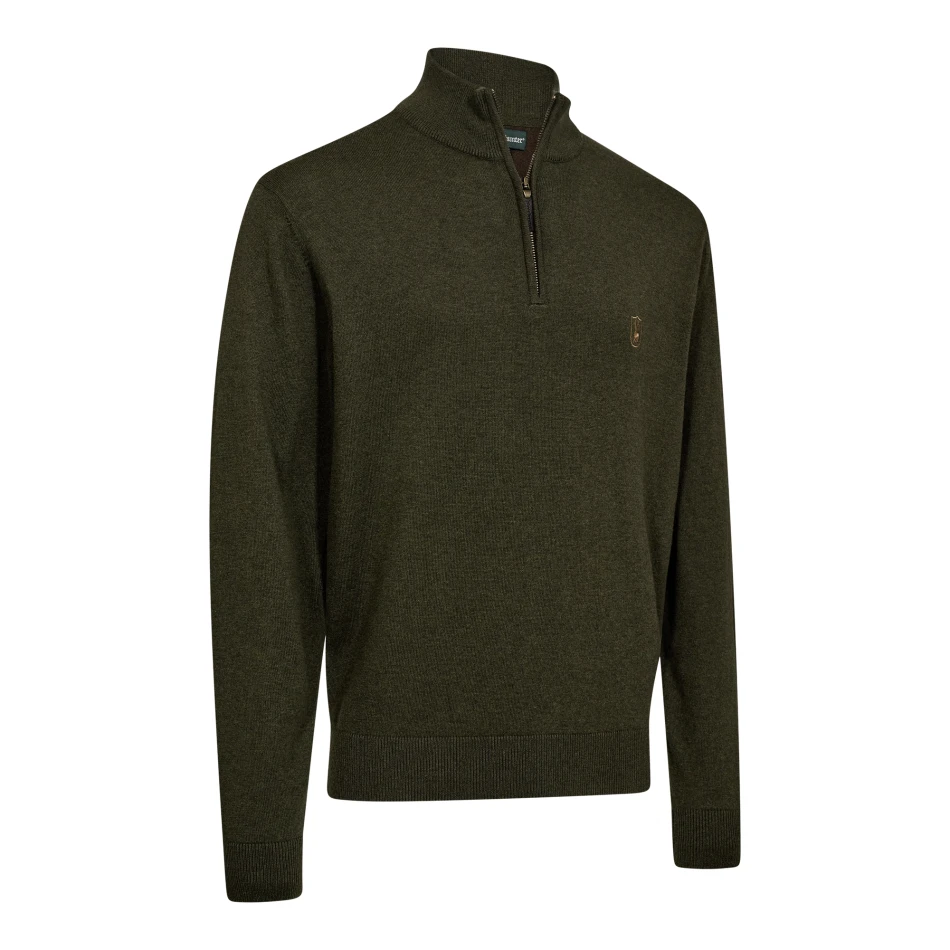 Harrington 1/2 Zip Knit, kolor: 368 - Forest Ember Melange