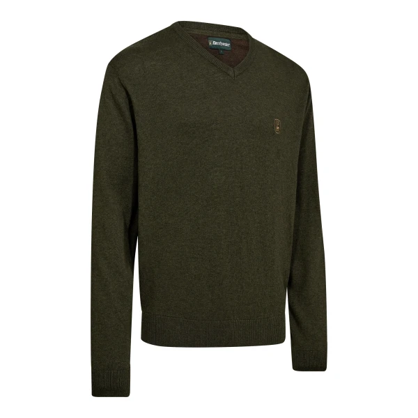 Harrington V-Neck Knit, kolor: 368 - Forest Ember Melange