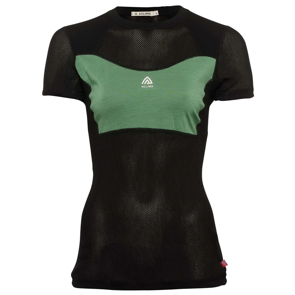Aclima WoolNet Light T-shirt W, kolor: 360 - Jet Black/Dark Ivy
