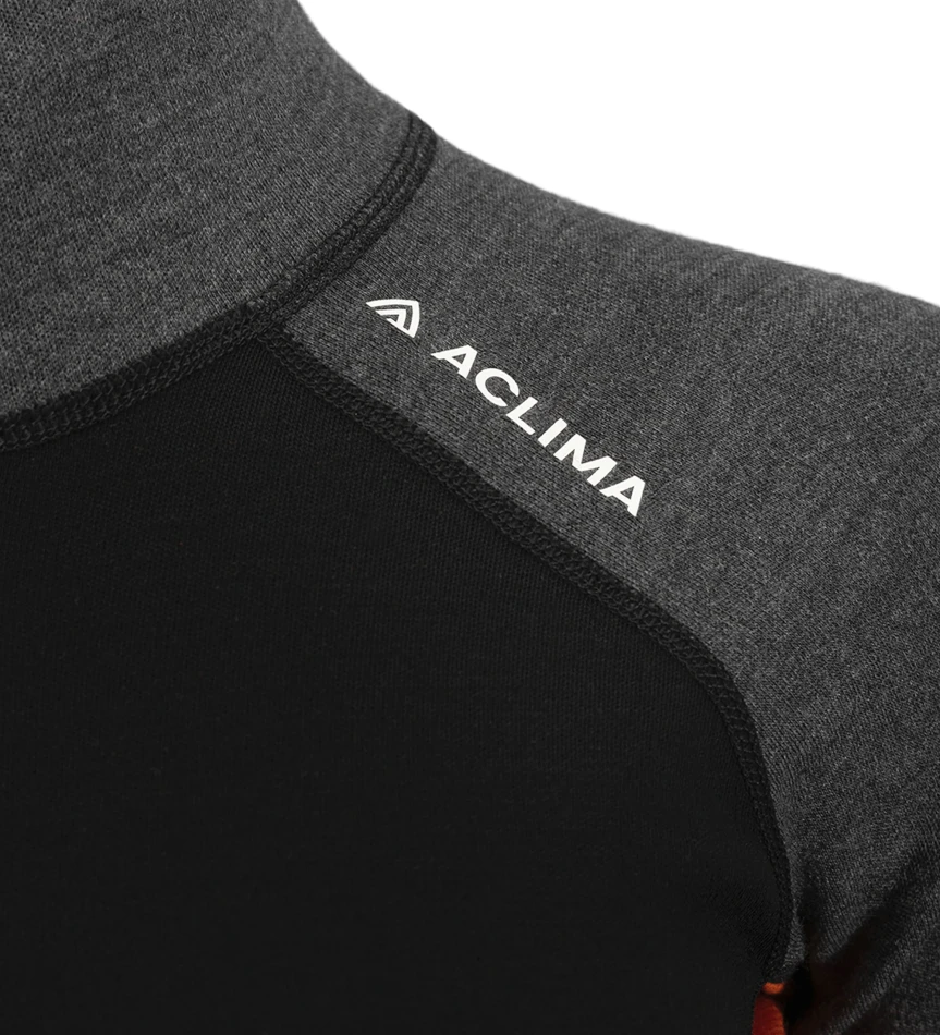 Aclima WarmWool Polo W, kolor: 424 - Jet Black/Marengo/Gold Flame