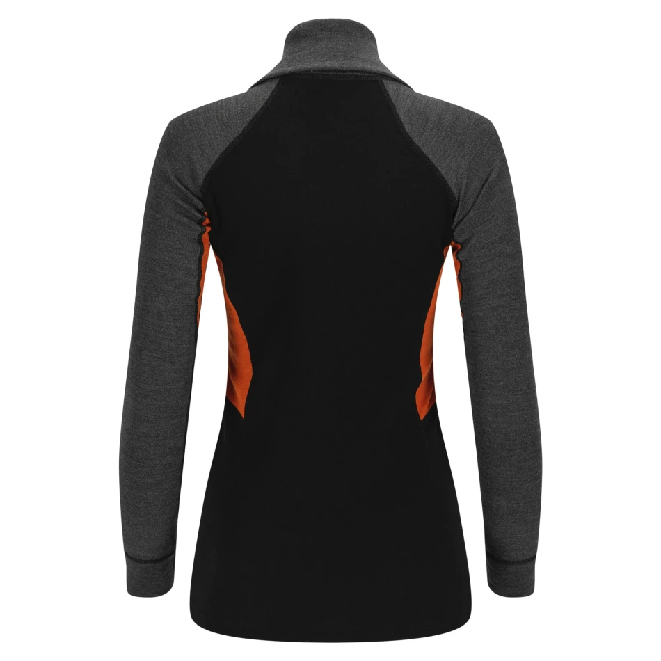 Aclima WarmWool Polo W, kolor: 424 - Jet Black/Marengo/Gold Flame