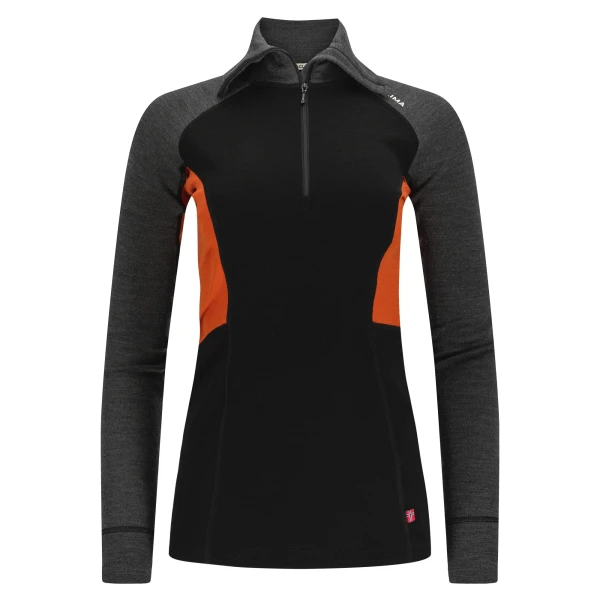 Aclima WarmWool Polo W, kolor: 424 - Jet Black/Marengo/Gold Flame