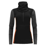 Aclima WarmWool Hoodsweater w/zip W, kolor: 424 - Jet Black/Marengo/Gold Flame
