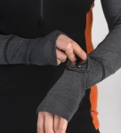 Aclima WarmWool Hoodsweater w/zip W, kolor: 424 - Jet Black/Marengo/Gold Flame