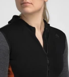 Aclima WarmWool Hoodsweater w/zip W, kolor: 424 - Jet Black/Marengo/Gold Flame