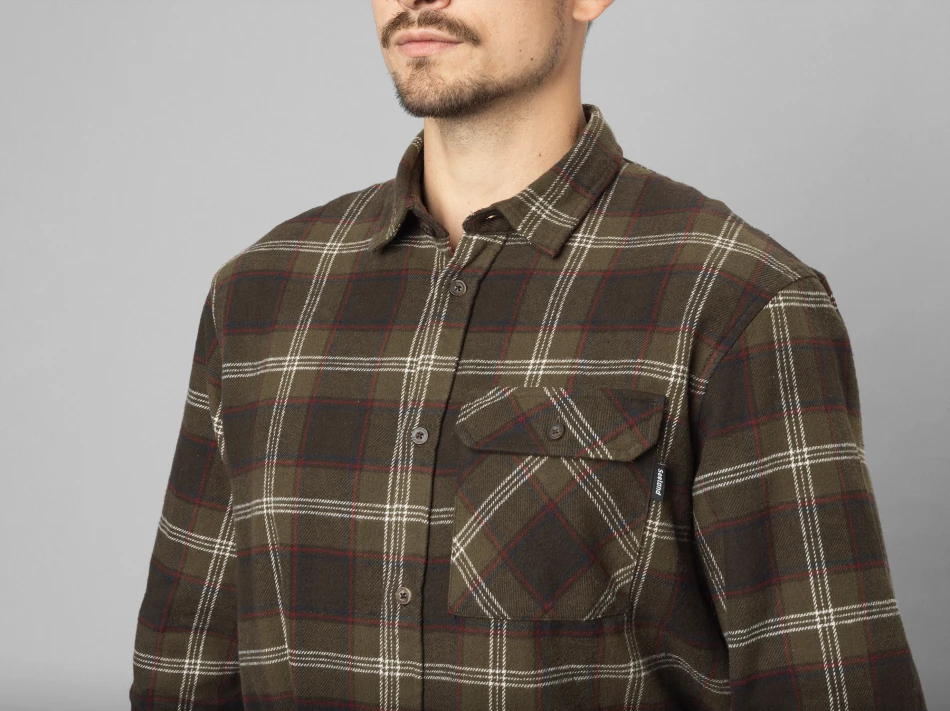 Glen Flannel Shirt, kolor: Pine Green Check