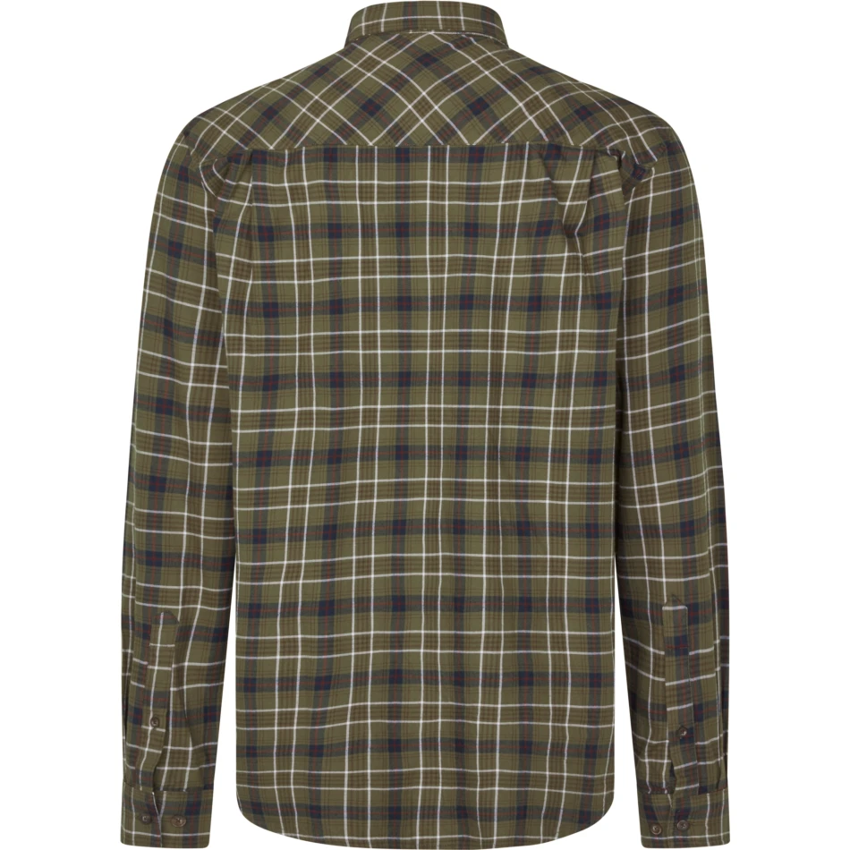 Glen Flannel Shirt, kolor: Grape Leaf /  Dark Navy Check