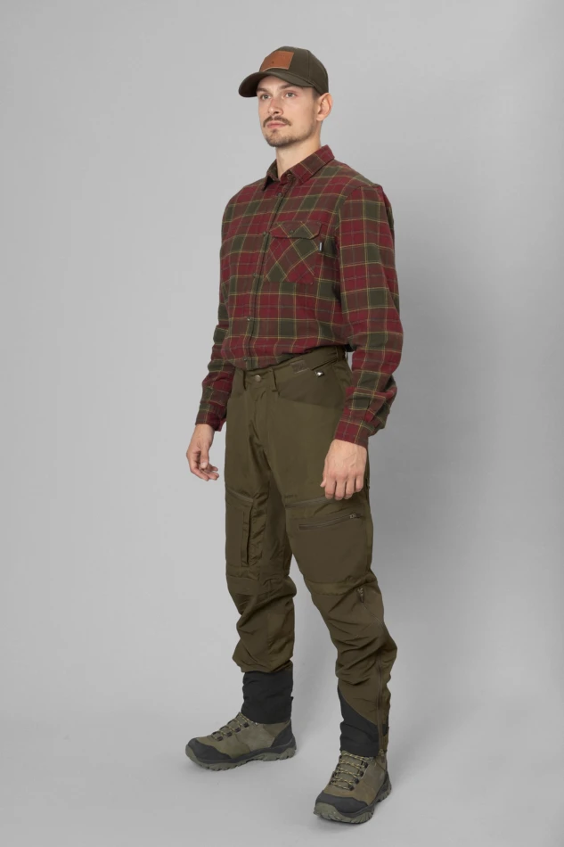 Glen Flannel Shirt, kolor: Red Forest Check