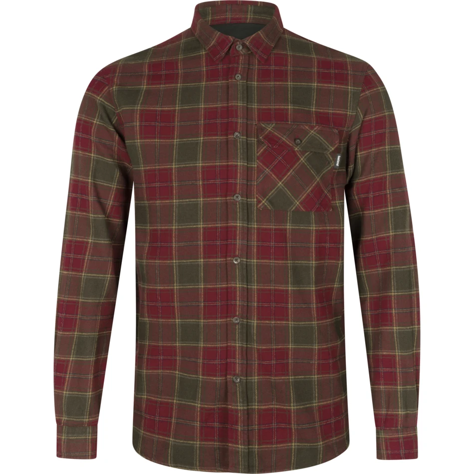 Glen Flannel Shirt, kolor: Red Forest Check