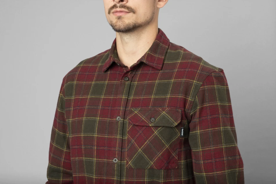 Glen Flannel Shirt, kolor: Red Forest Check