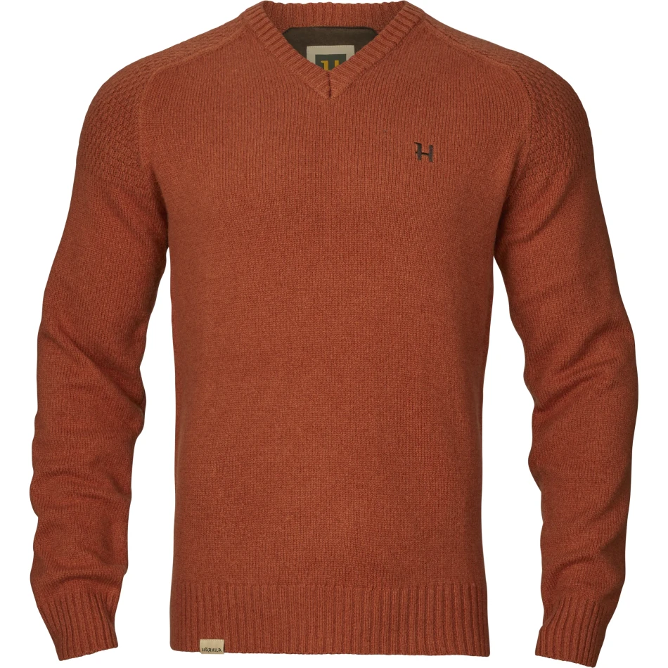 Harkila Vincent Merino V-Neck Pullover, kolor: Bombay Brown