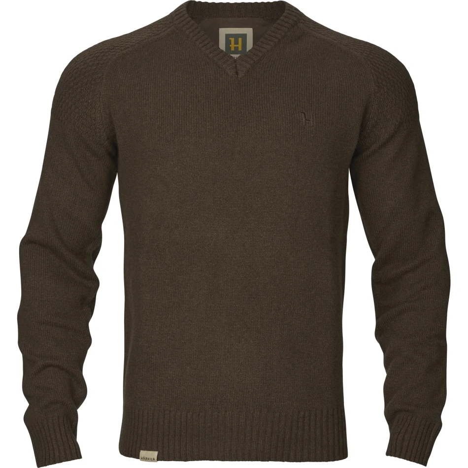 Harkila Vincent Merino V-Neck Pullover, kolor: Demitasse Brown