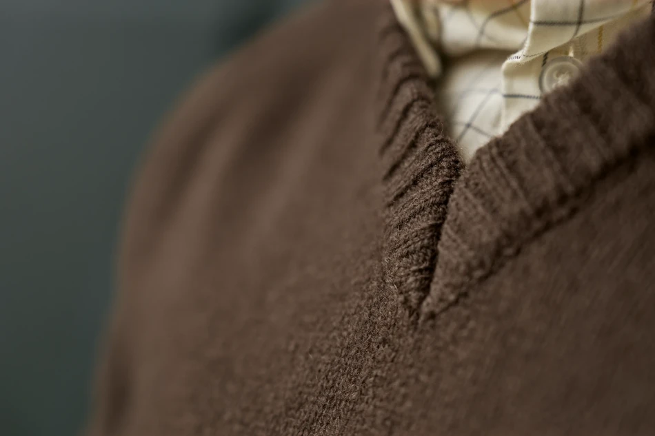 Harkila Vincent Merino V-Neck Pullover, kolor: Demitasse Brown