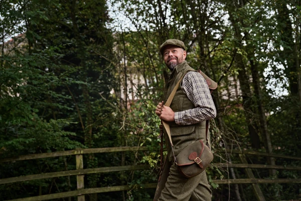 Harkila Kenmore Waistcoat, kolor: Forest Green/Herringbone