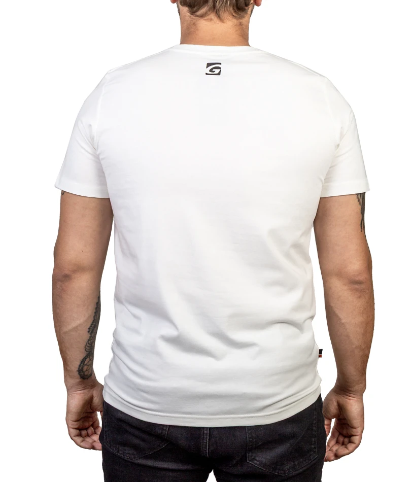 T- shirt 958, kolor: 16/2 - biała z nadrukiem ryby