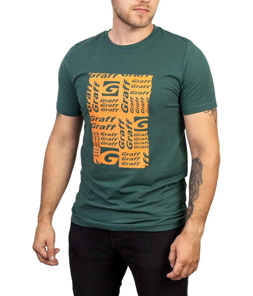 T-shirt 958, kolor: 7/1 - butelkowa zieleń / nadruk Graff