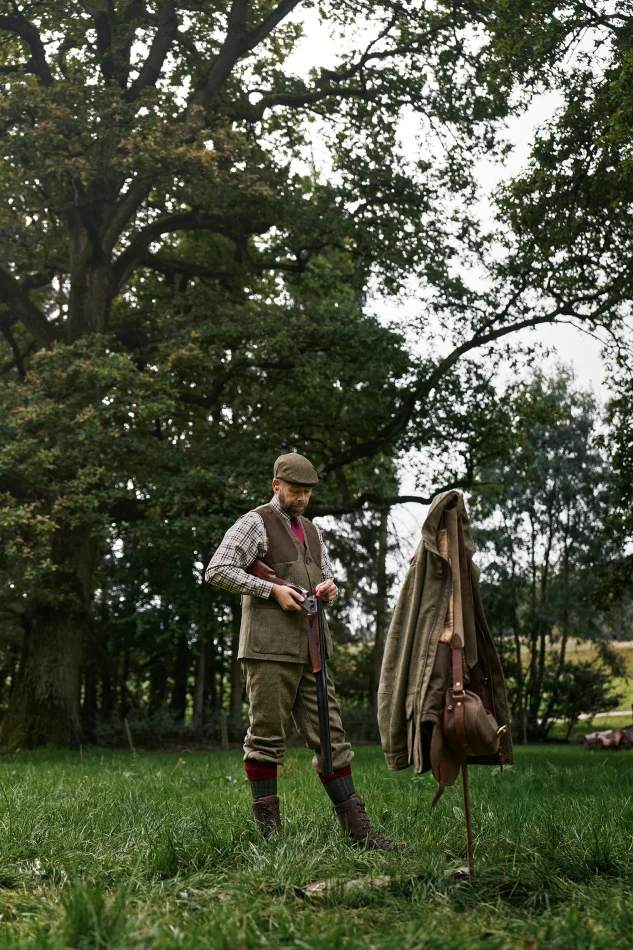 Harkila Kenmore Shooting Waistcoat, kolor: Forest Green/Herringbone