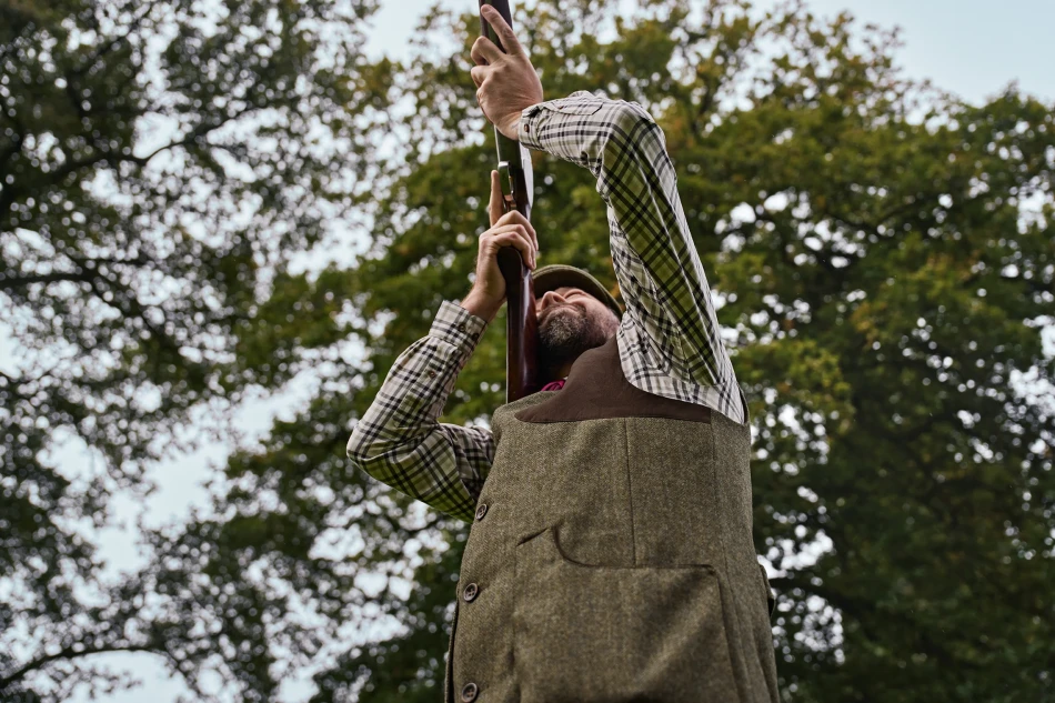 Harkila Kenmore Shooting Waistcoat, kolor: Forest Green/Herringbone