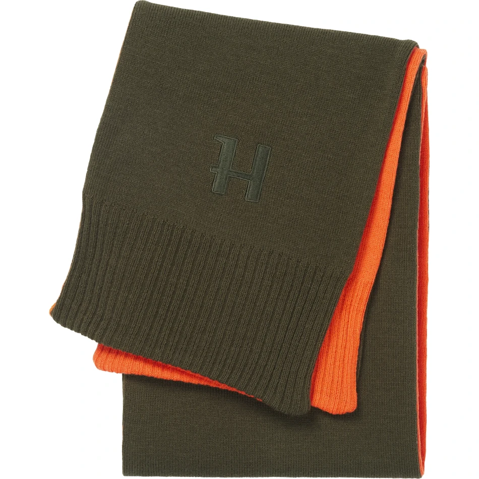 Harkila Reversible Scarf, kolor: Willow Green/Orange