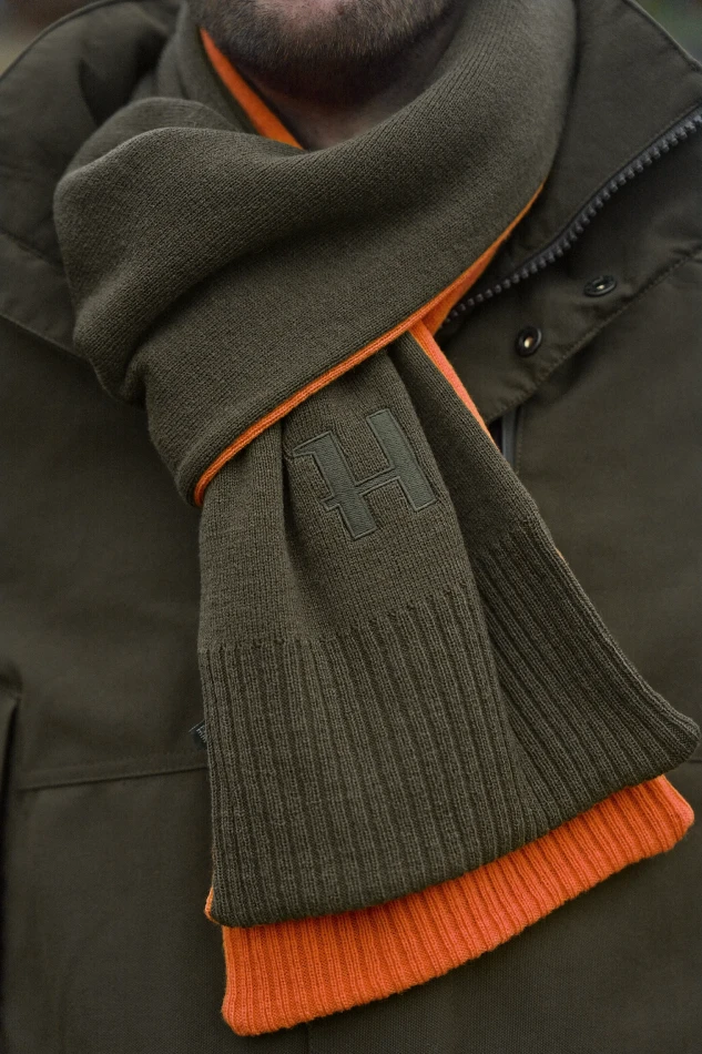 Harkila Reversible Scarf, kolor: Willow Green/Orange